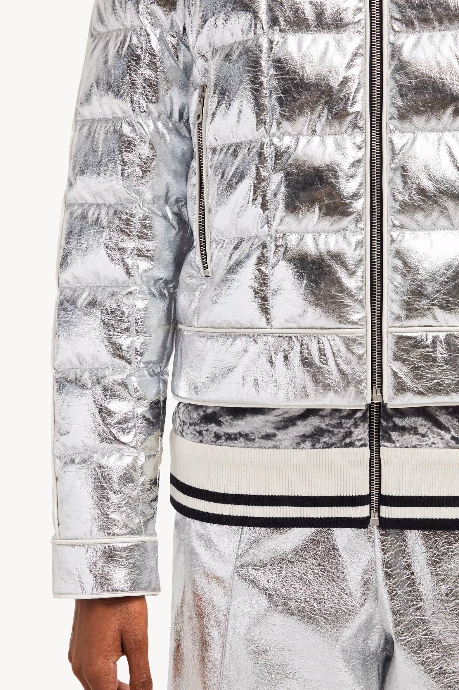 Moncler x Palm Angels Flykra Short Down Jacket Women Silver Moncler 6